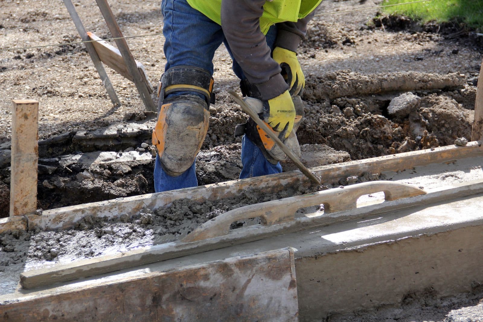 Old concrete being removed before a new pour